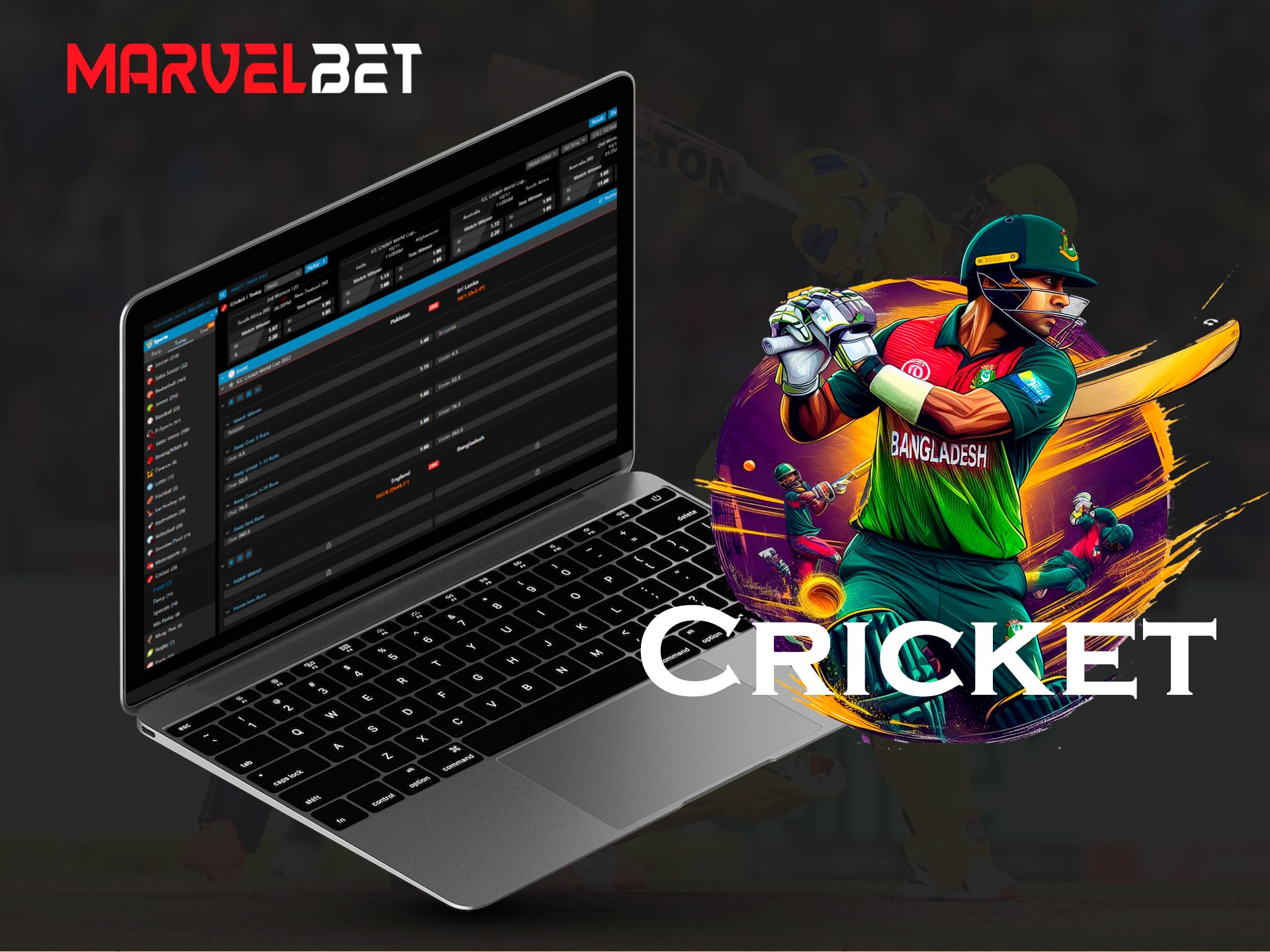cricket betting at Marvelbet BD