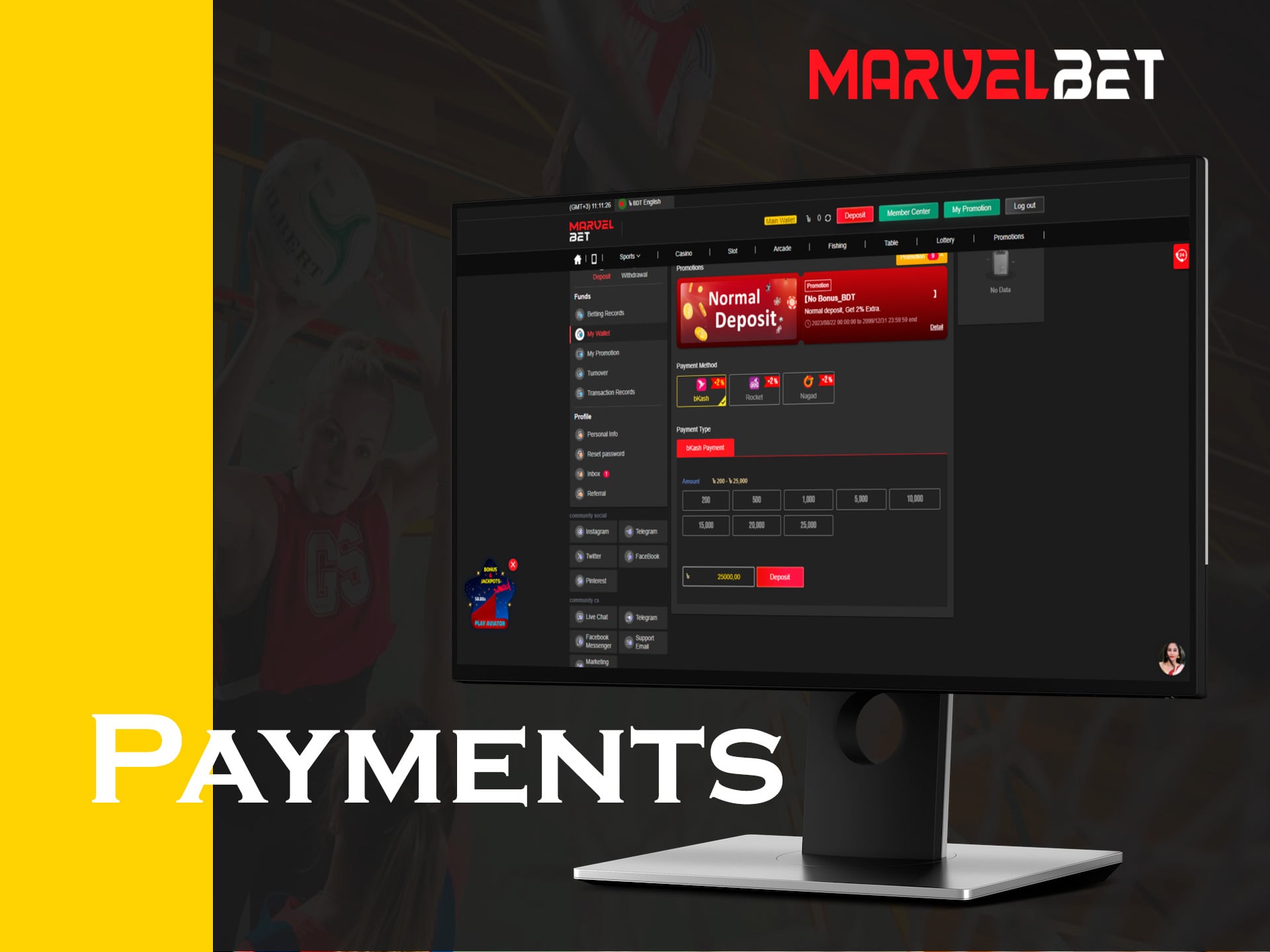 payments in marvelbet